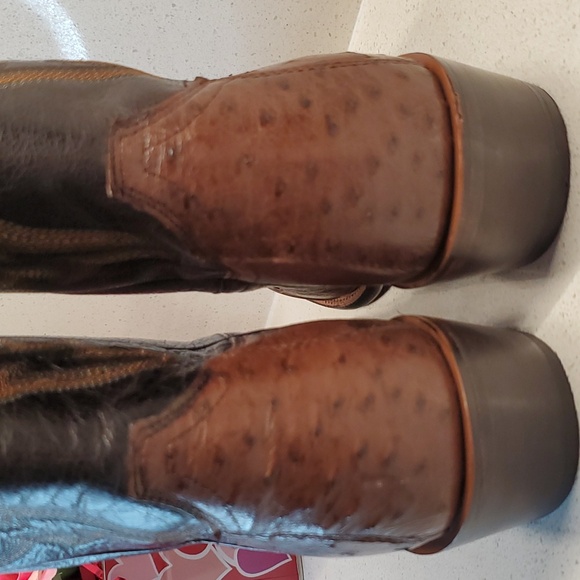 Men TONY LAMA MT0102 smooth quill ostrich leather western style boots (sz 8.5D) - Picture 8 of 10